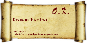 Oravan Karina névjegykártya